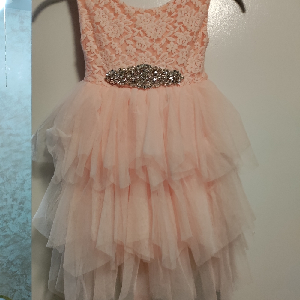 Peach knee length dress